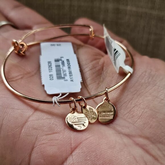 Alex and Ani Women Bracelet Rose Gold Tone Wrist Band New with defect - Picture 2 of 9